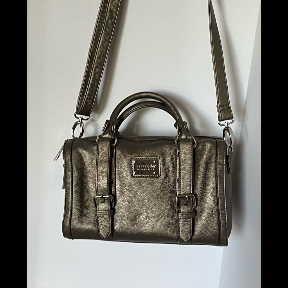 Jenna Kator Collection Shoulder Handbag. Matte Gold Metallic Color.